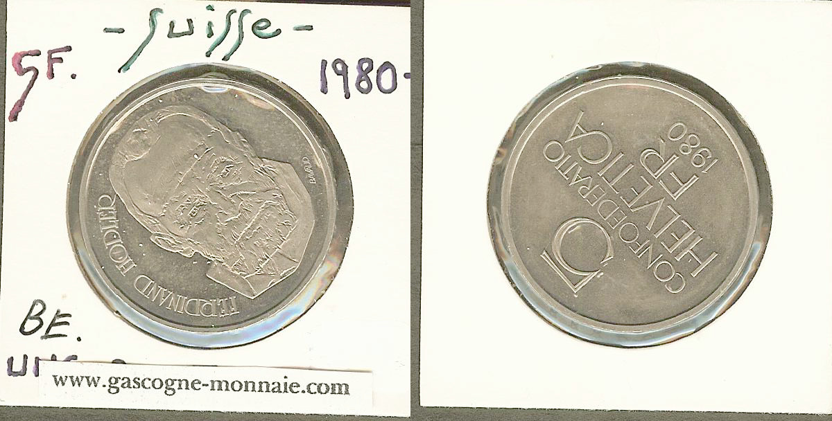 Switzerland 5 francs 1980 BU